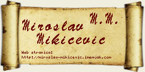 Miroslav Mikićević vizit kartica